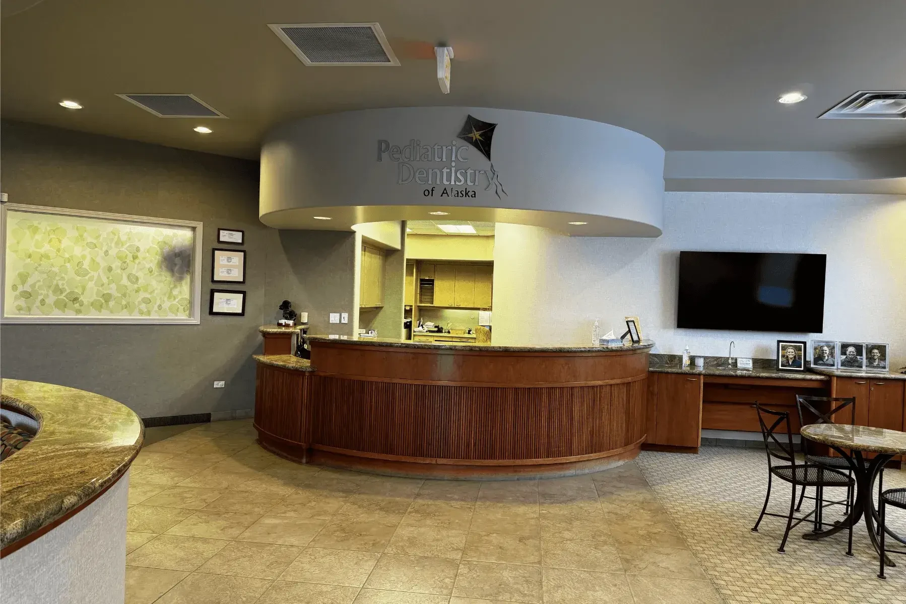 Pediatric Dentistry of Alaska reception area.
